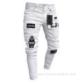 Custom-Made Men's Embroidered Ripped Jeans Wholesale Factory